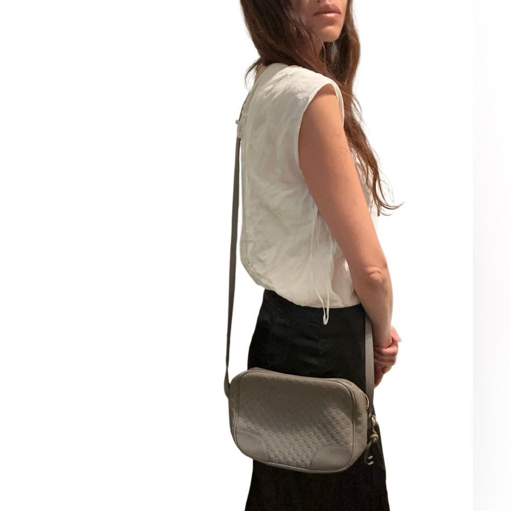 Gucci Bree Gray Leather Crossbody Bag - Picture 2 of 12